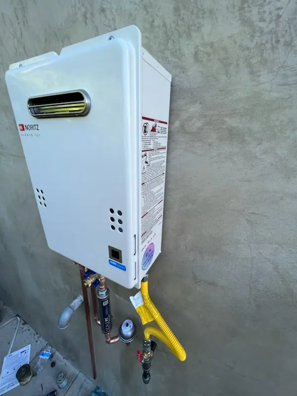 Tankless water heater installation for Hayford homes